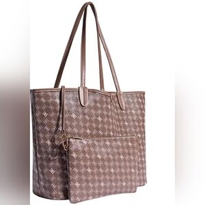 Sam Edelman Monogram Logo Large Tote Tan